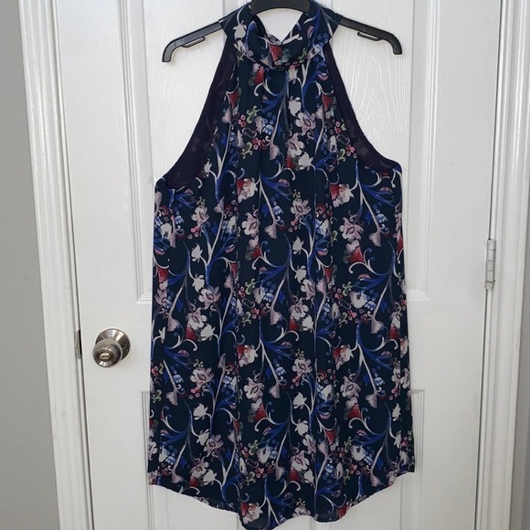 CHARLES HENRY Floral Halter Dress. Size L - Picture 2 of 7